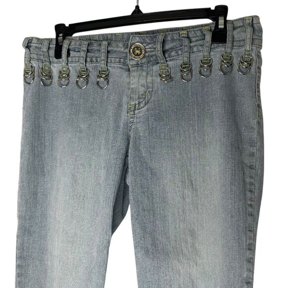 |EUC| JOUJOU Y2K Metal Belt Loop Accent Cropped Jeans - Picture 2 of 6